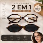 Armação Giacon Oval Feminino Acetato com Clipon  Elegante - Imagem 4