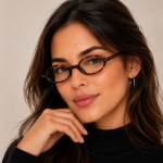 Armação Giacon Oval Feminino Acetato com Clipon  Elegante - Imagem 1