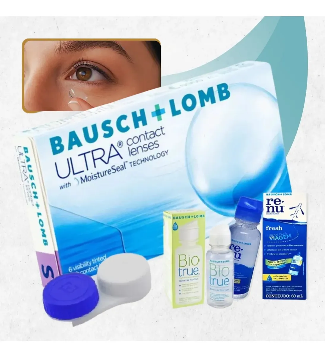 Lentes Contato Ultra Bausch Lomb Grau Miopia Hipermetropia