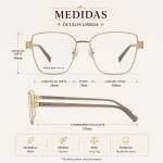 Armação Lisboa Feminino com Metal Elegante - Imagem 9