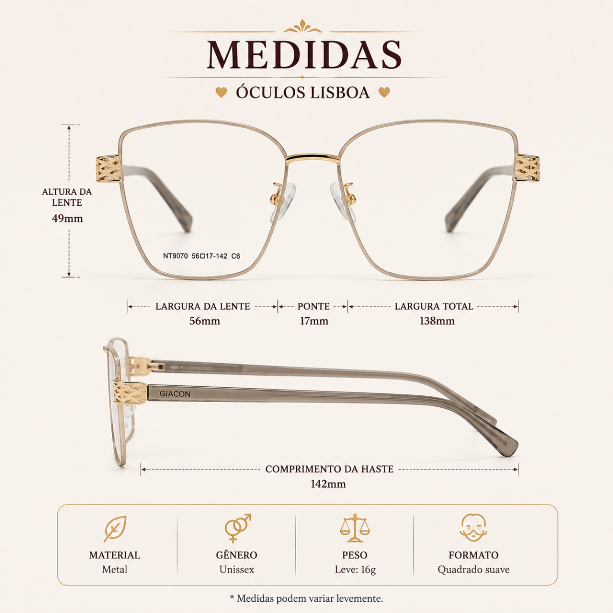 Opção de Óculos