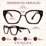 Armação Giacon Veneza Feminino Acetato com Clipon  Elegante - Imagem 13
