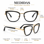 Armação Aline Feminino Acetato com Metal - Imagem 7